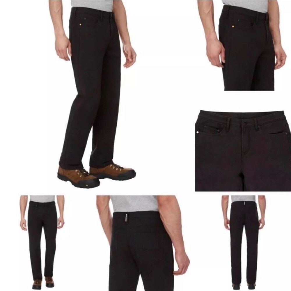 CAT Caterpillar Work Pants Mens 34x32 Black Stretch Canvas Utility Heavy Duty - Picture 2 of 13